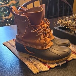 Brown and Black Duck Boots